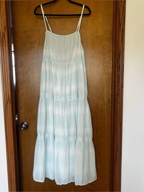 Aerie Light Blue tie back Strap Maxi Dress